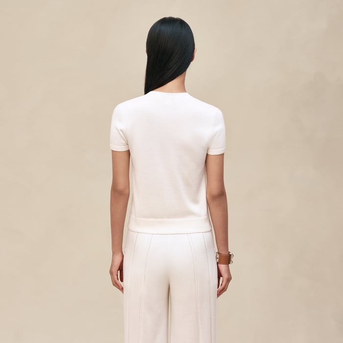 Blanc Nacre "Etriers Remix" Short-sleeve Sweater