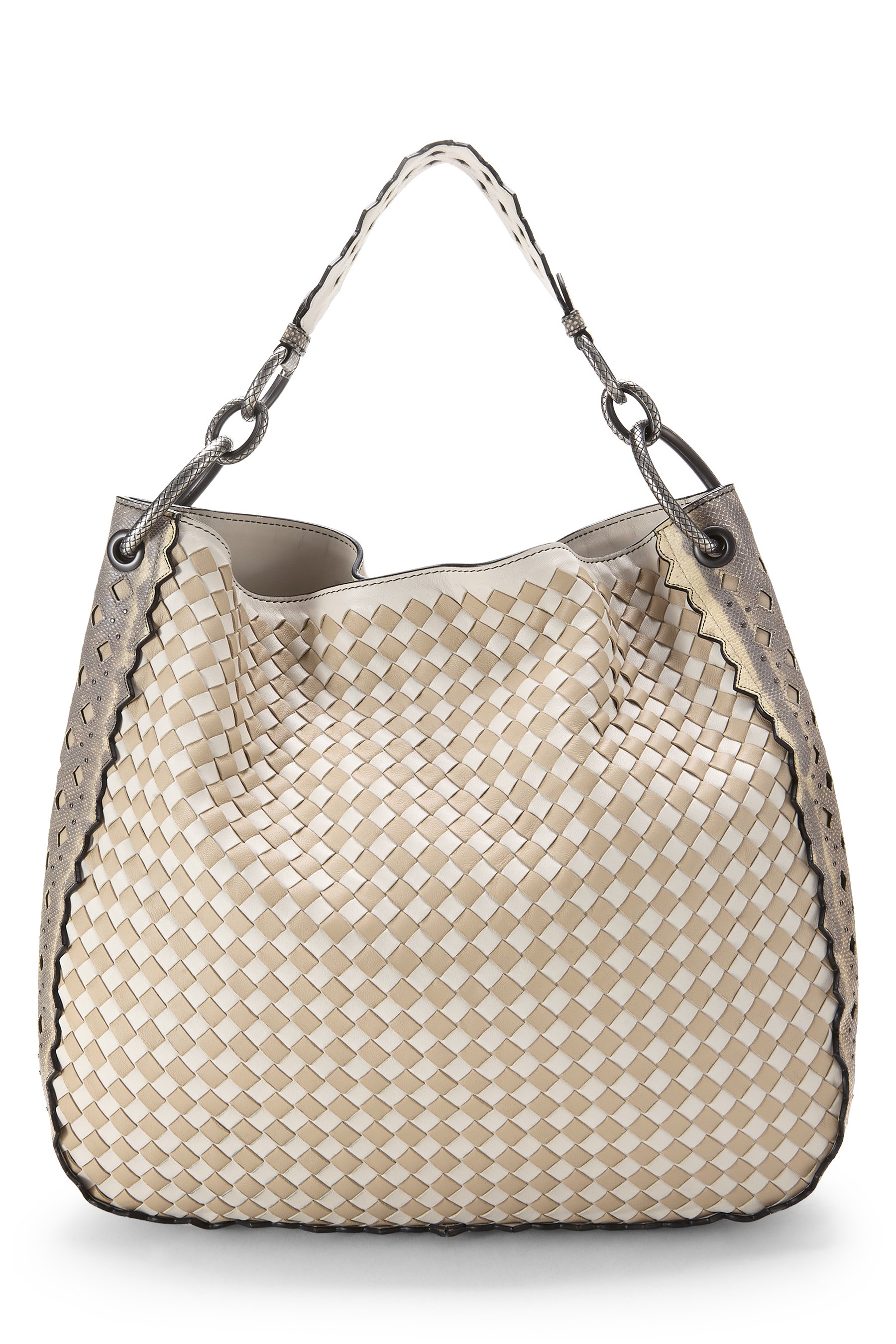 Bottega Veneta Multicolor Intrecciato Leather Loop Hobo Large