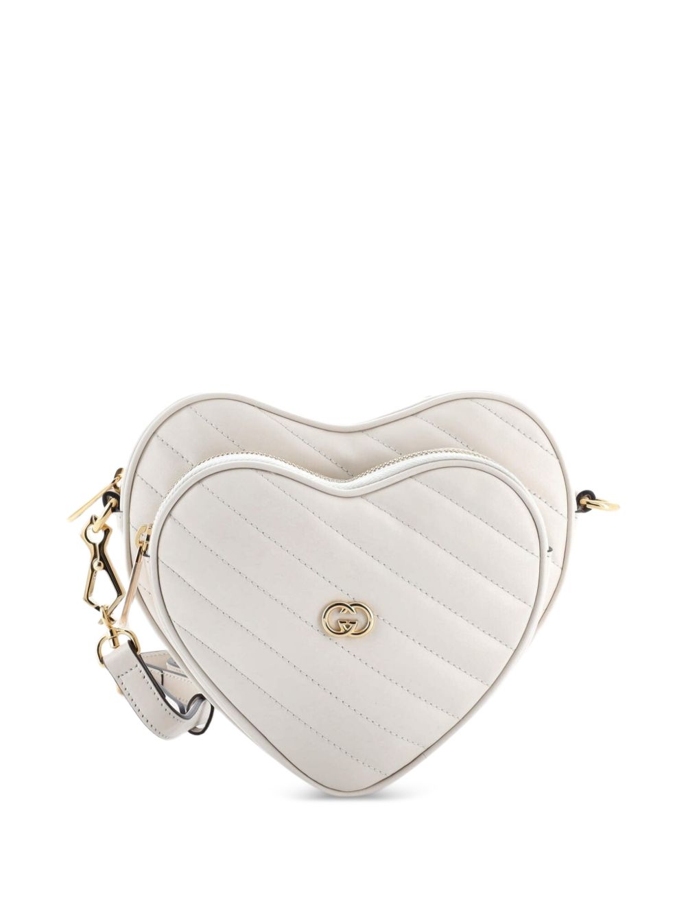 Interlocking G Heart Diagonal Quilted Leather Mini shoulder bag