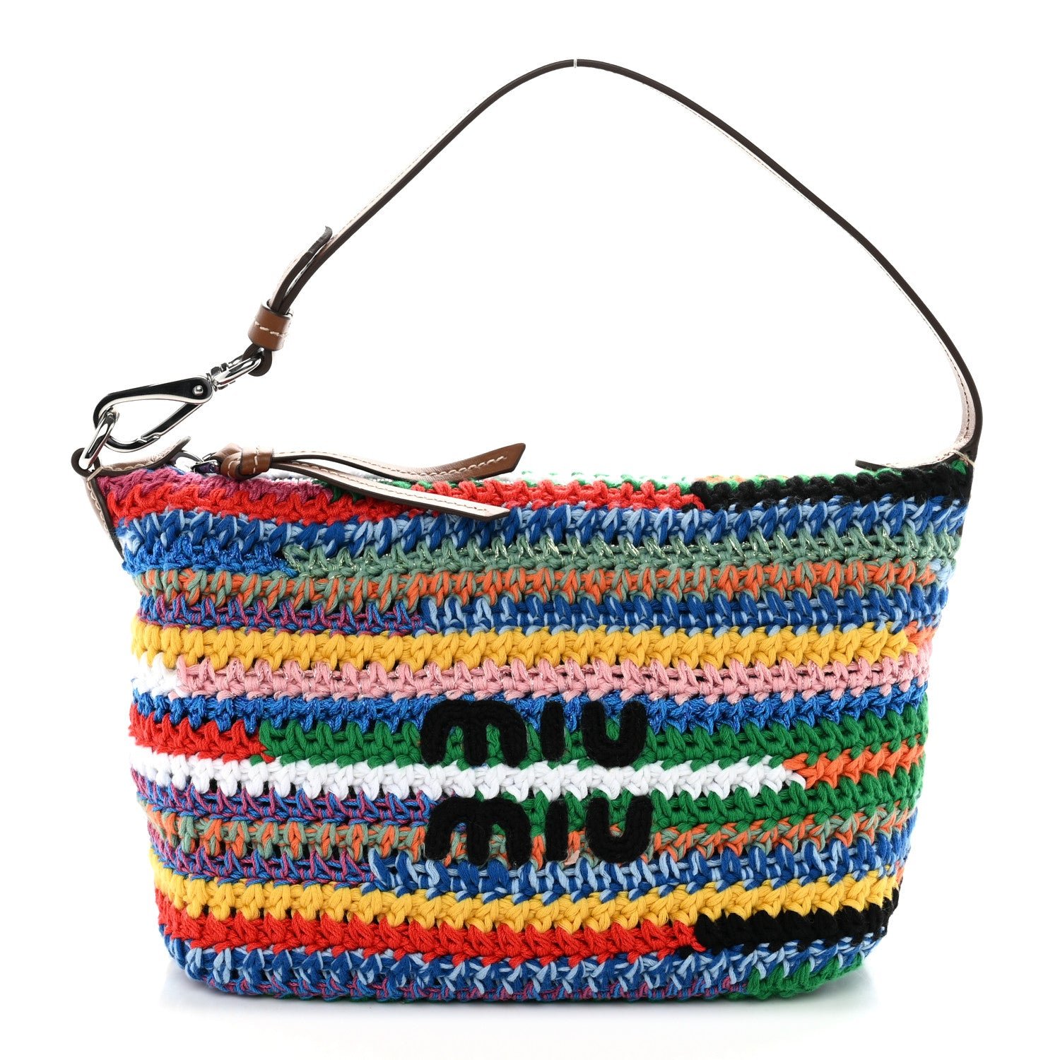 Miu Miu Fabric Crochet Pouch Multicolor