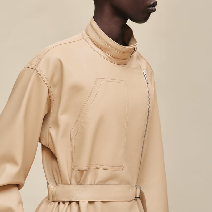Beige Cajou Short Parka Coat