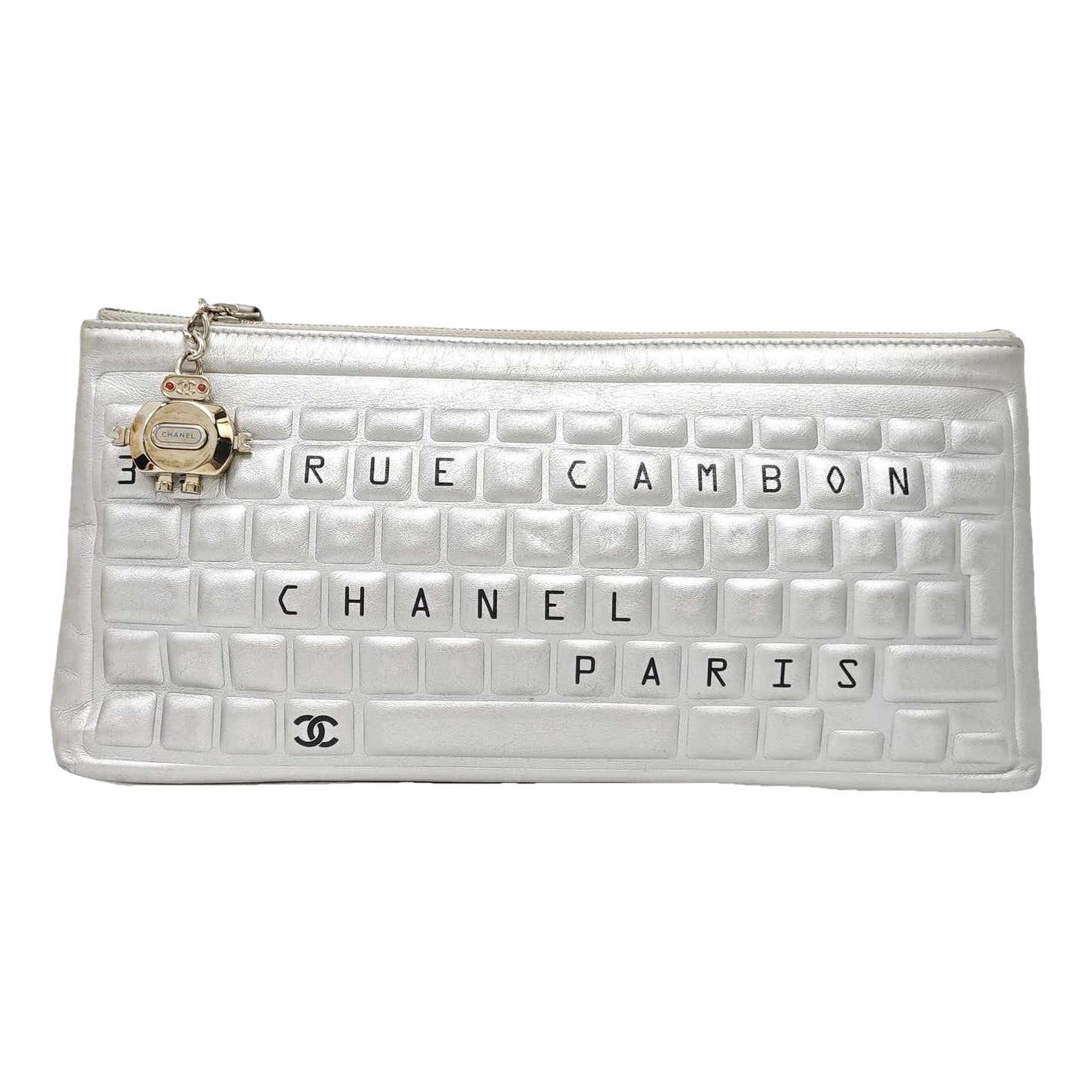Leather clutch bag