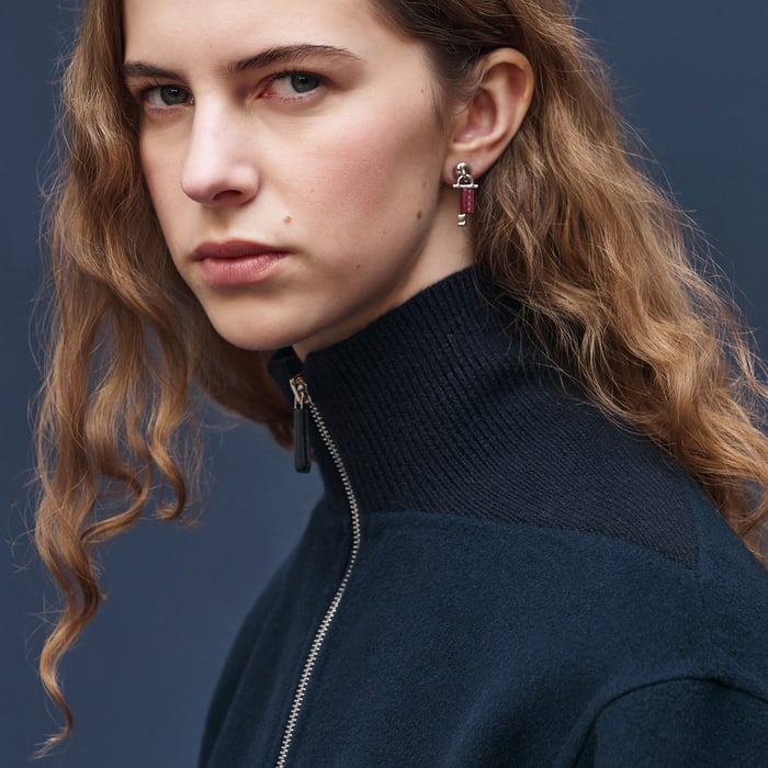 Bleu Noir Short Equestrian Cashmere Coat