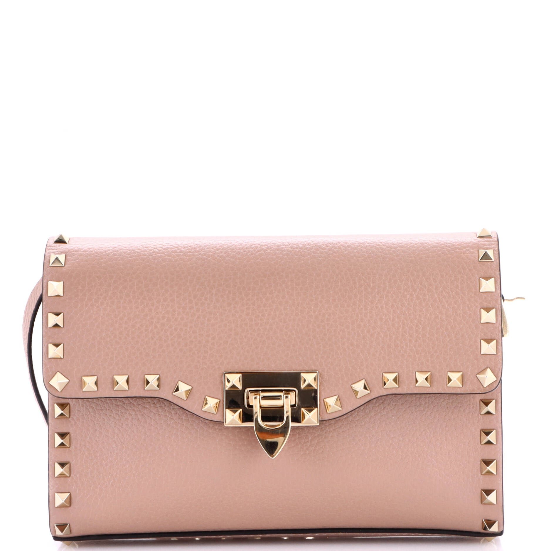 Rockstud Flip Lock Flap Bag Leather Medium