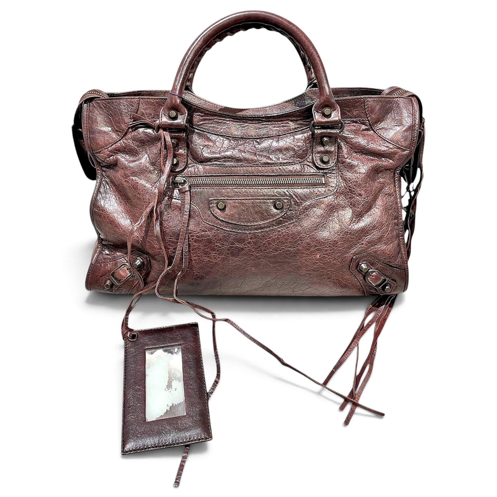 City leather handbag