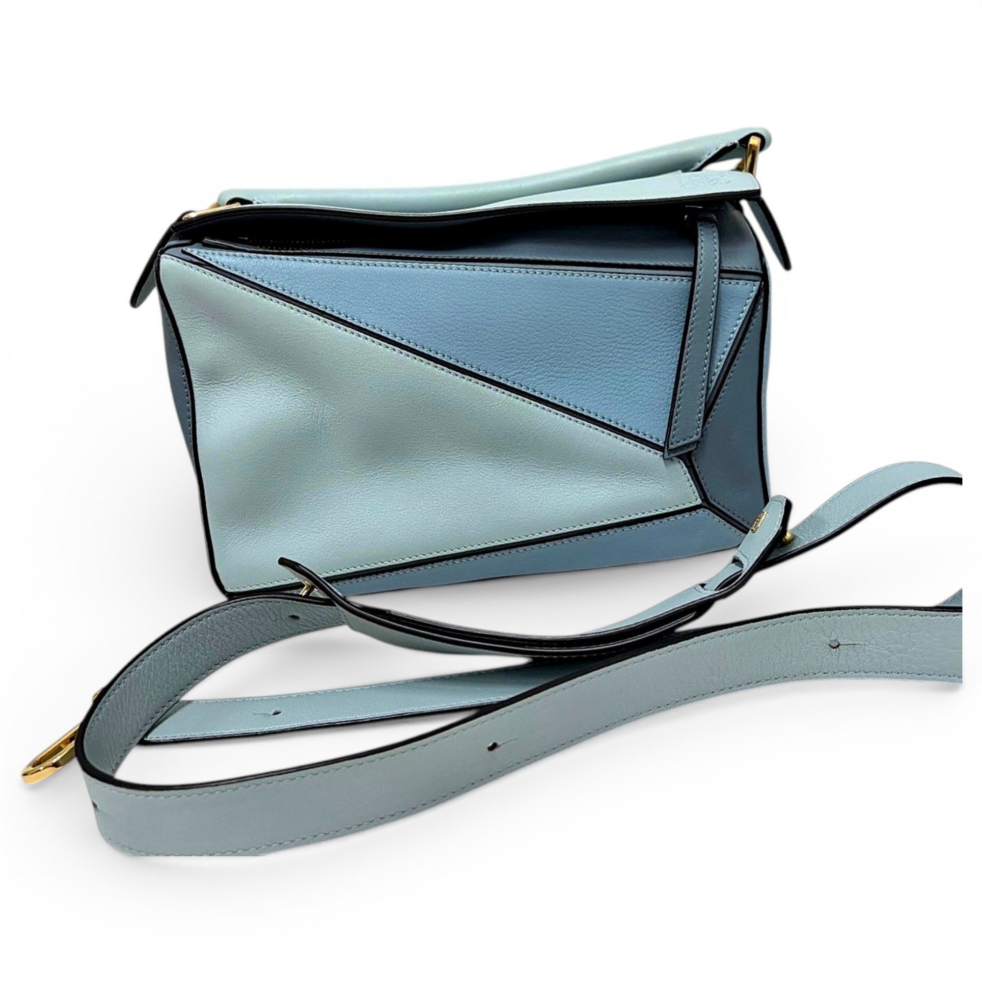 Puzzle leather handbag