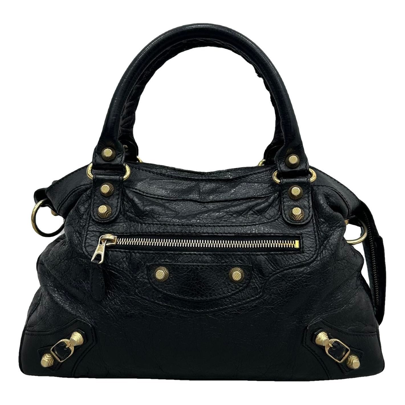 City leather handbag