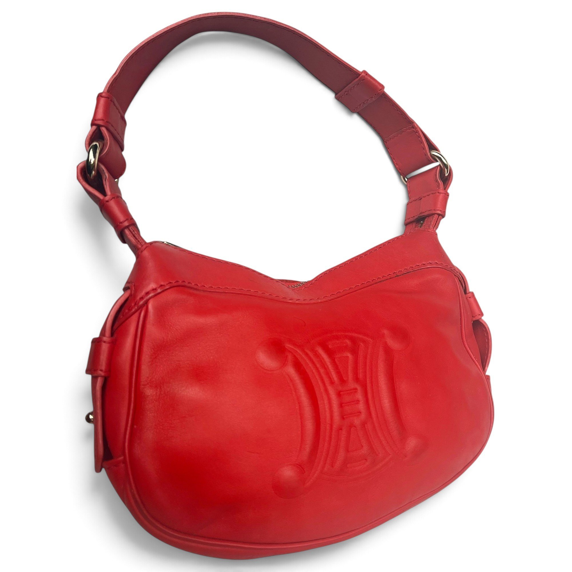 Triomphe Halfmoon leather handbag