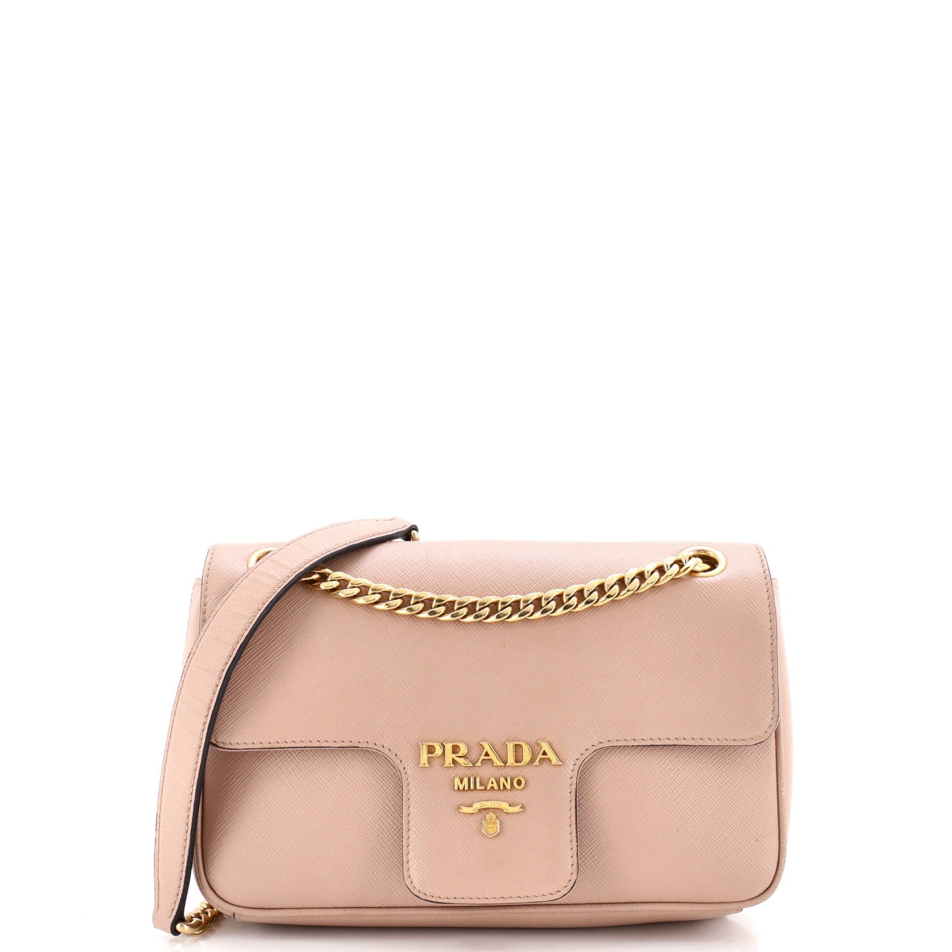 Pattina Flap Shoulder Bag Saffiano Leather Small