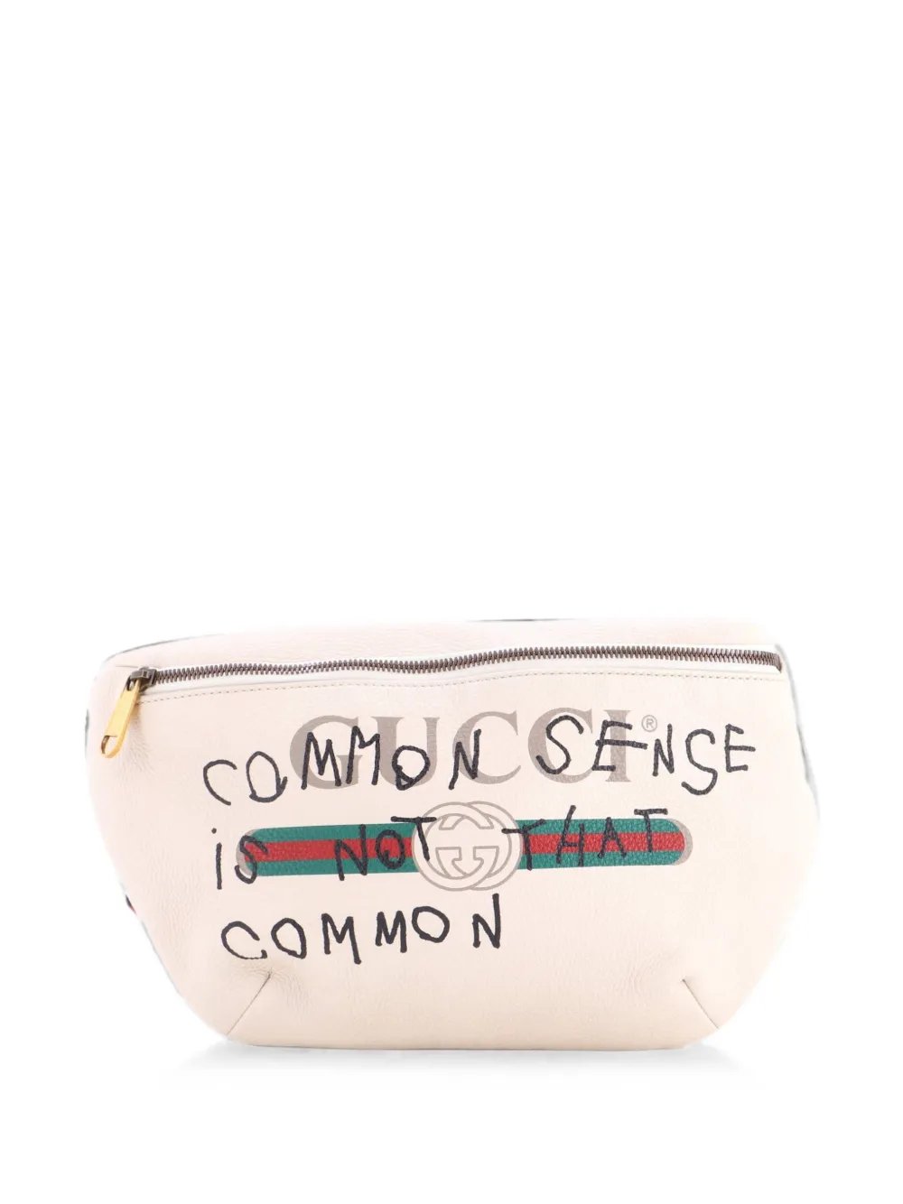 Logo Printed Leather Medium belt bag