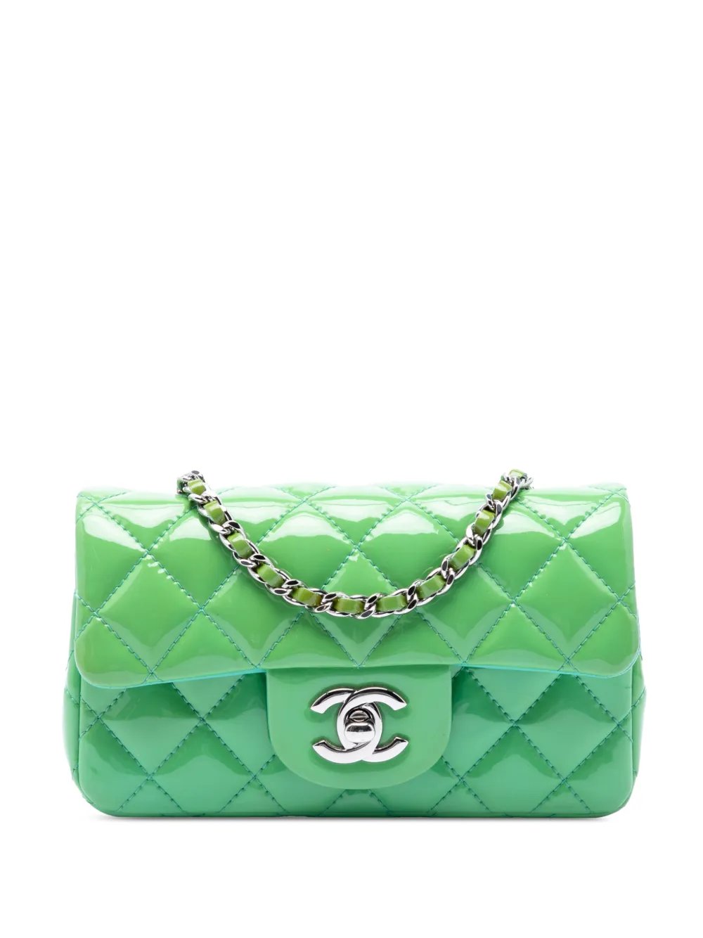 2012-2013 Extra Mini Rectangular Classic Patent Single Flap crossbody bag