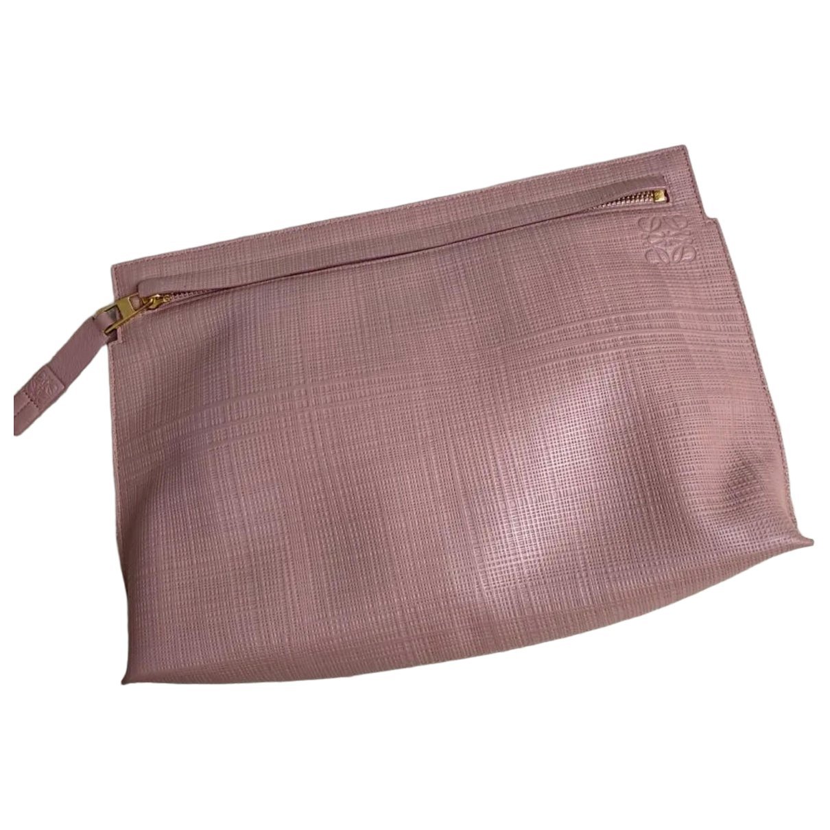 T Pouch leather clutch bag
