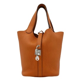 Hermes Picotin 18 Handbag Orange Clemence Leather