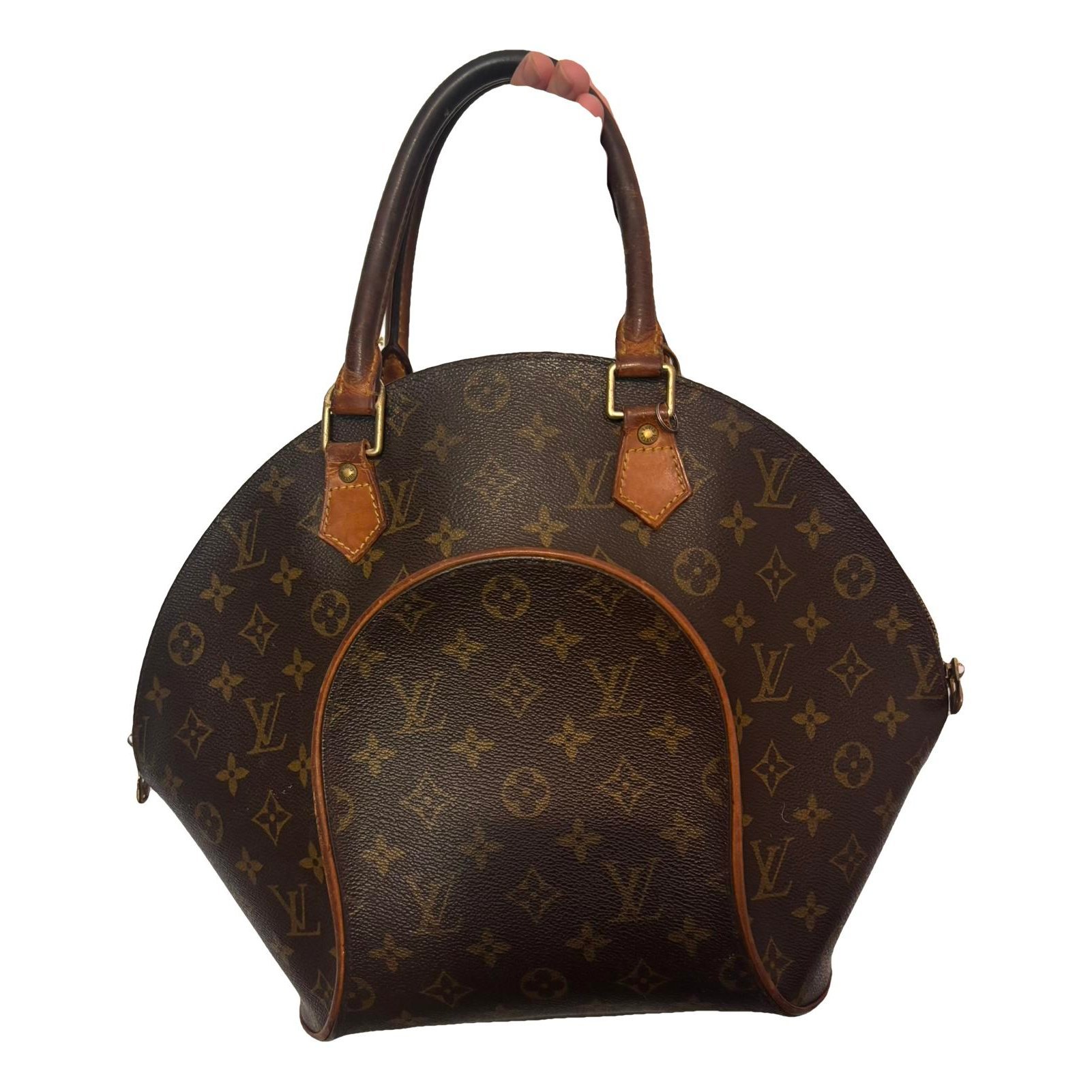 Ellipse leather handbag