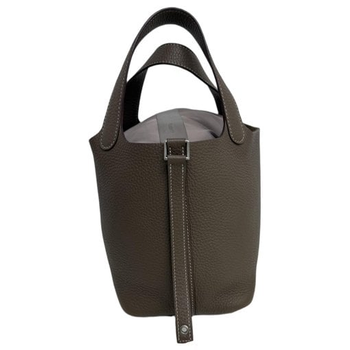 Hermes Picotin 18 Handbag Etoupe Clemence Leather
