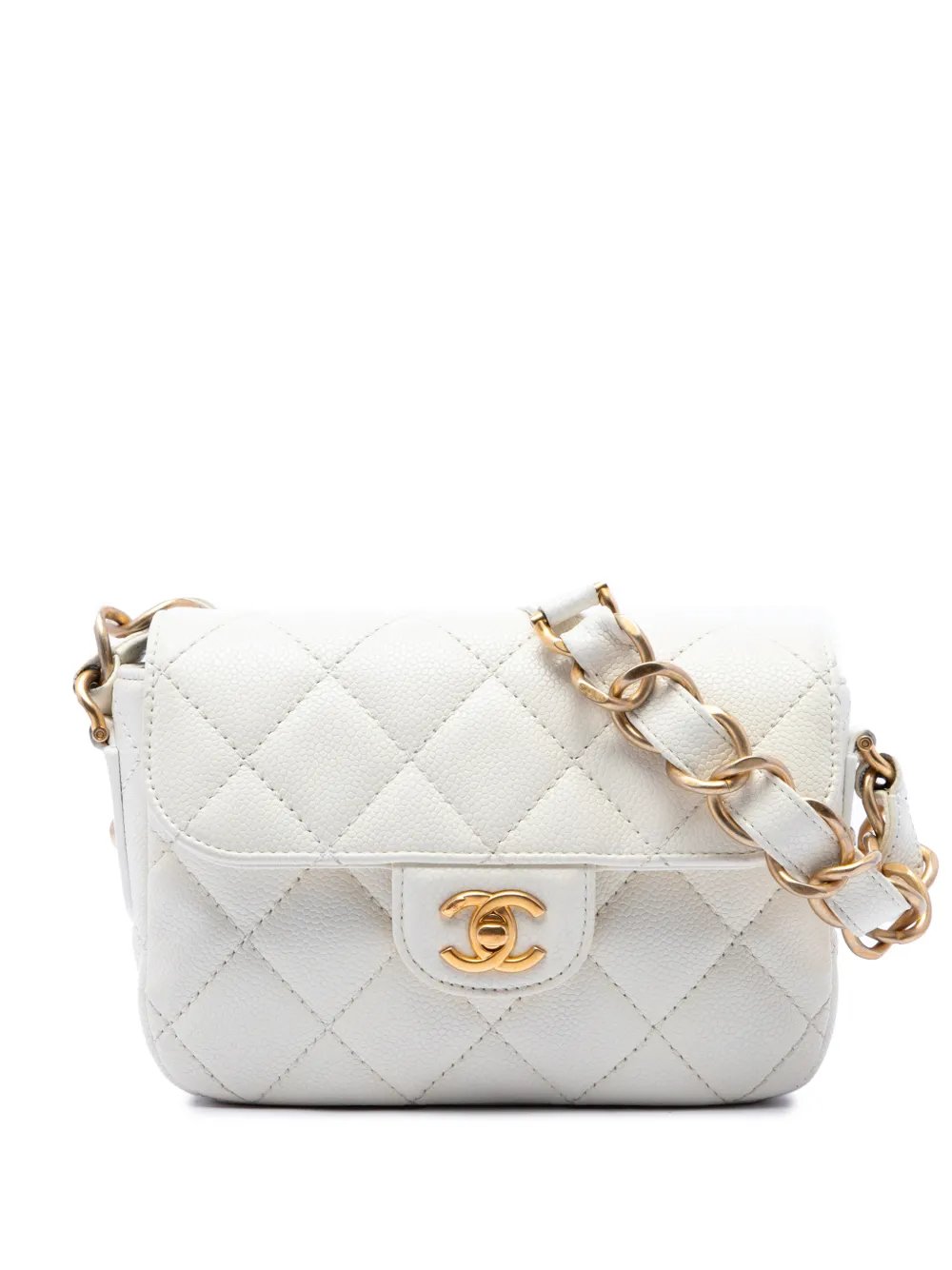 2021-2026 Mini CC Quilted Caviar Messenger Flap crossbody bag