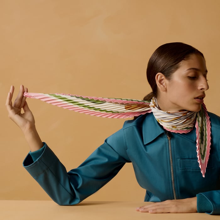 Coaching Pleated Scarf 90