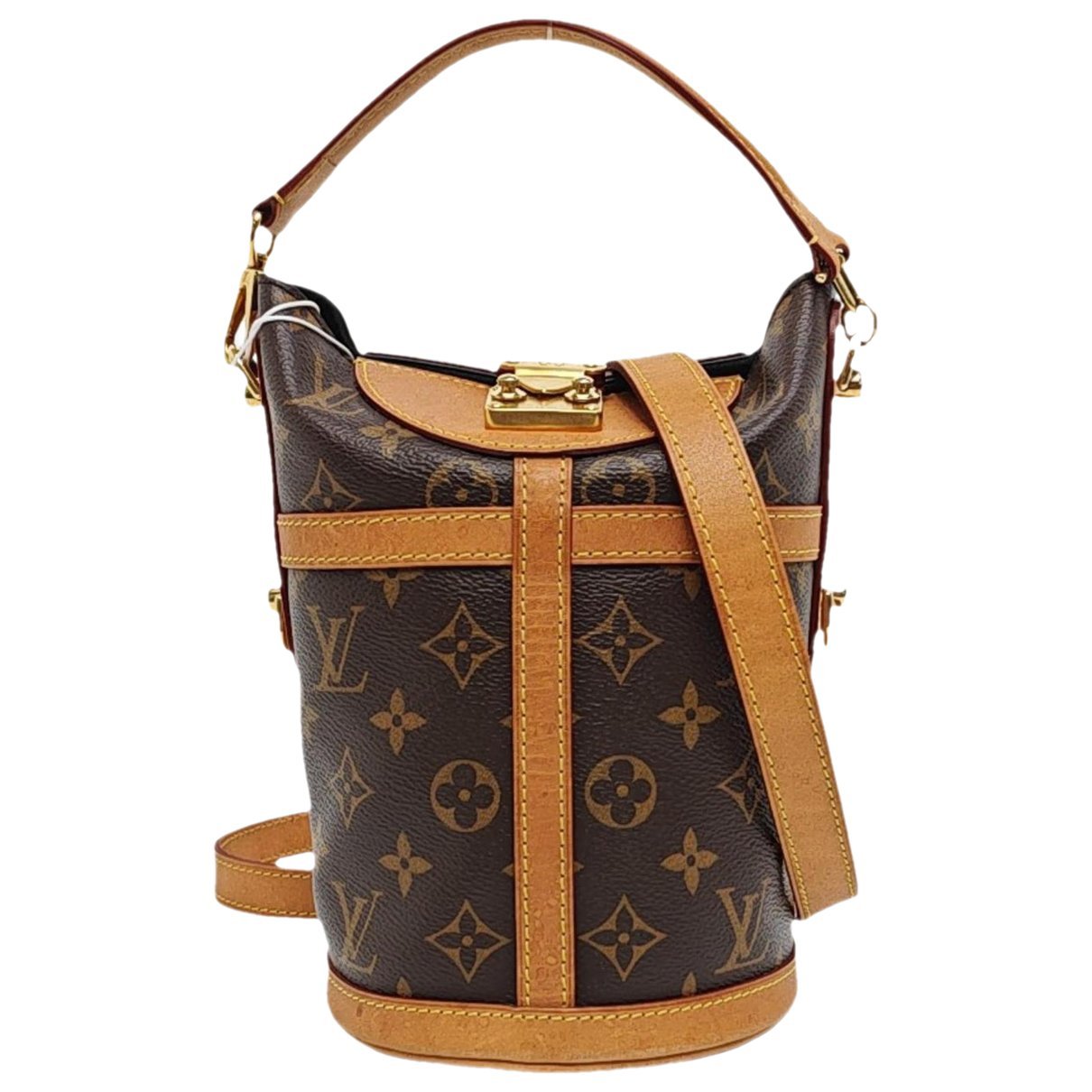 Duffle leather handbag