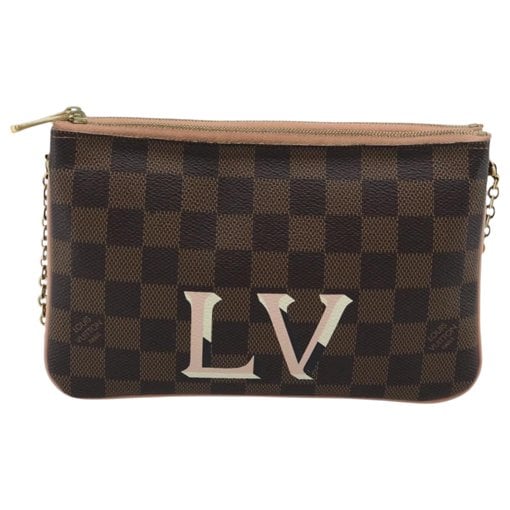 Double zip cloth clutch bag