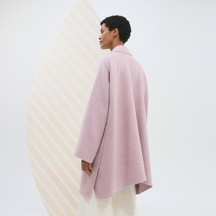 Rose Pâle Wool Zipped Coat