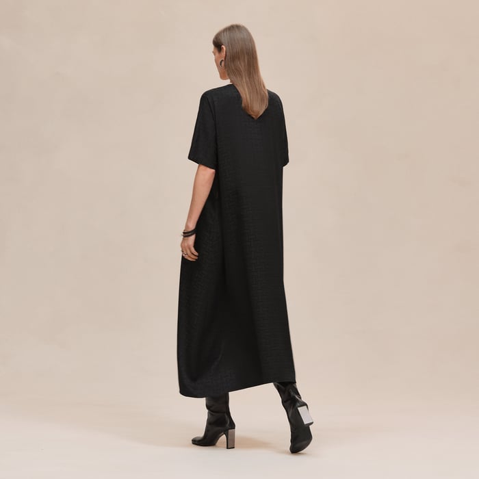 Noir "Mosaique" Belted Caftan
