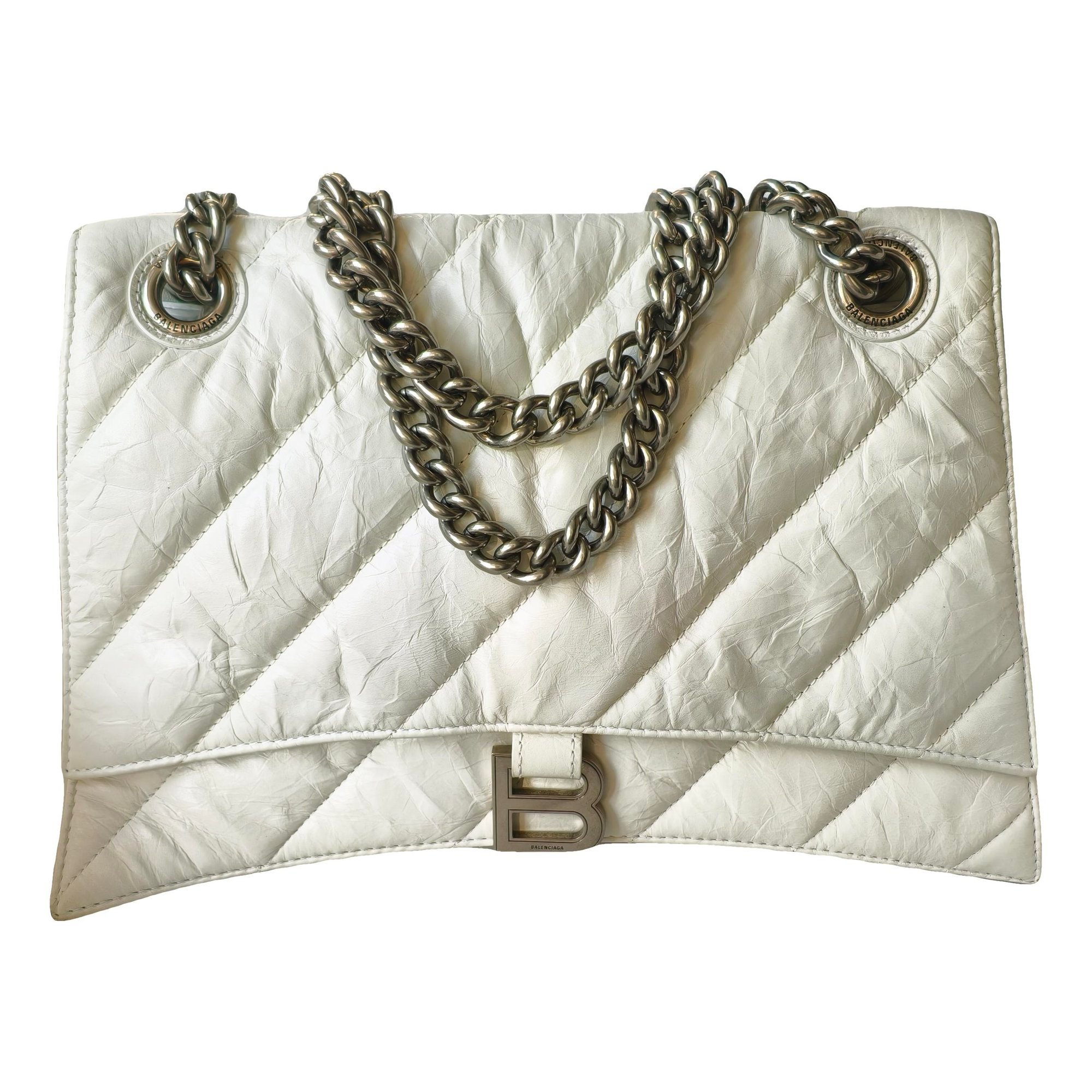 Hourglass leather handbag