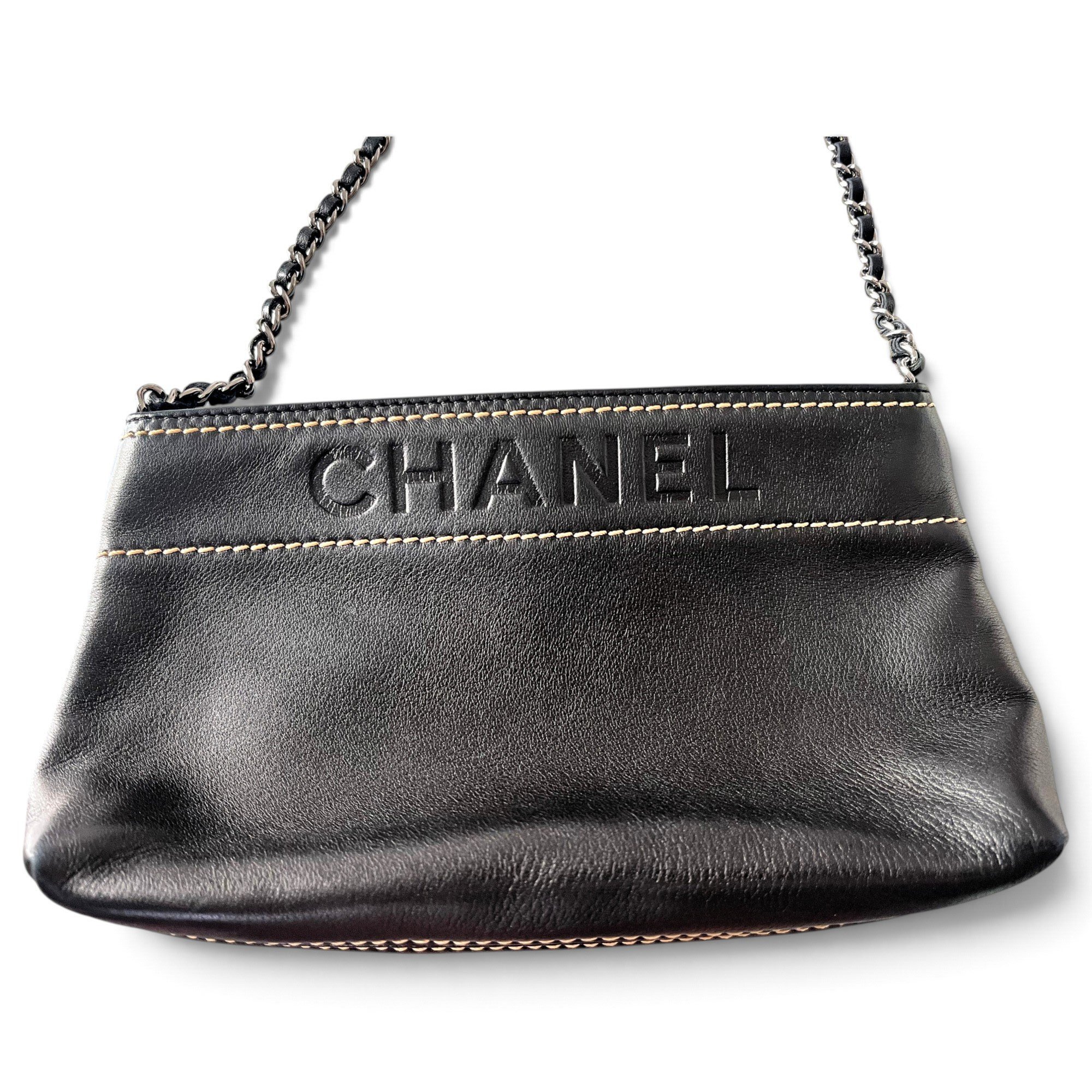 Mademoiselle leather clutch bag