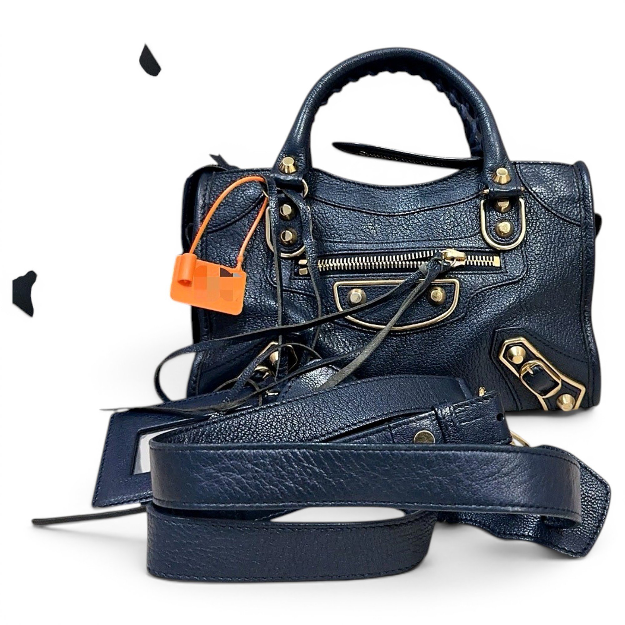 City leather handbag