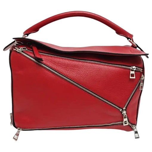 Puzzle leather handbag