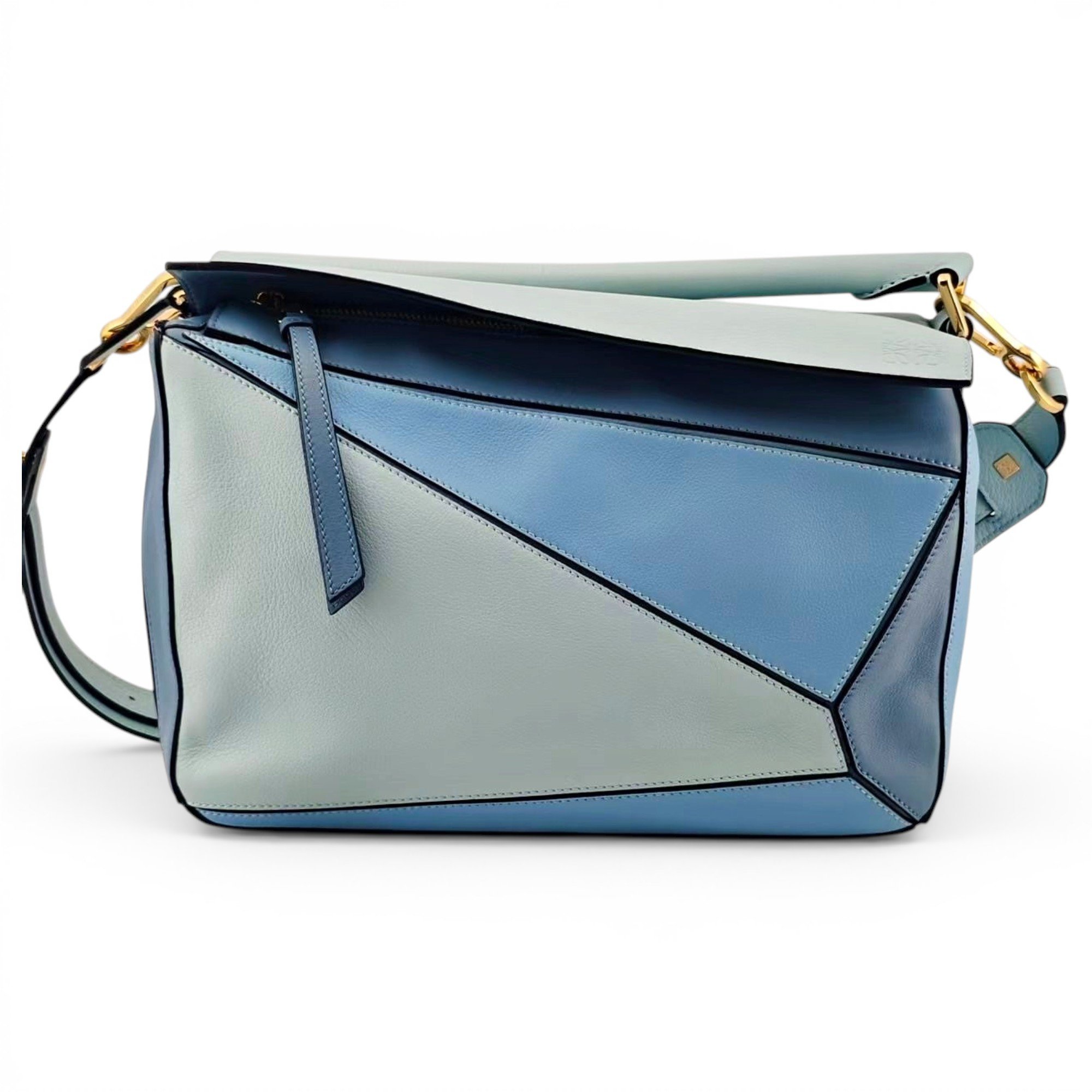 Puzzle leather handbag