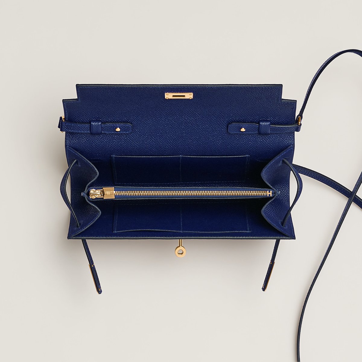 Bleu Saphir Kelly Classique to Go Wallet