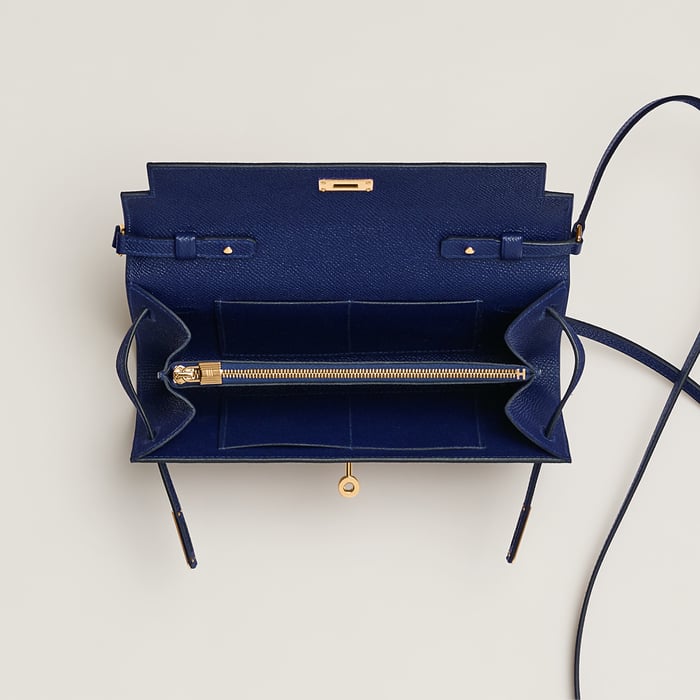 Bleu Saphir Kelly Classique to Go Wallet