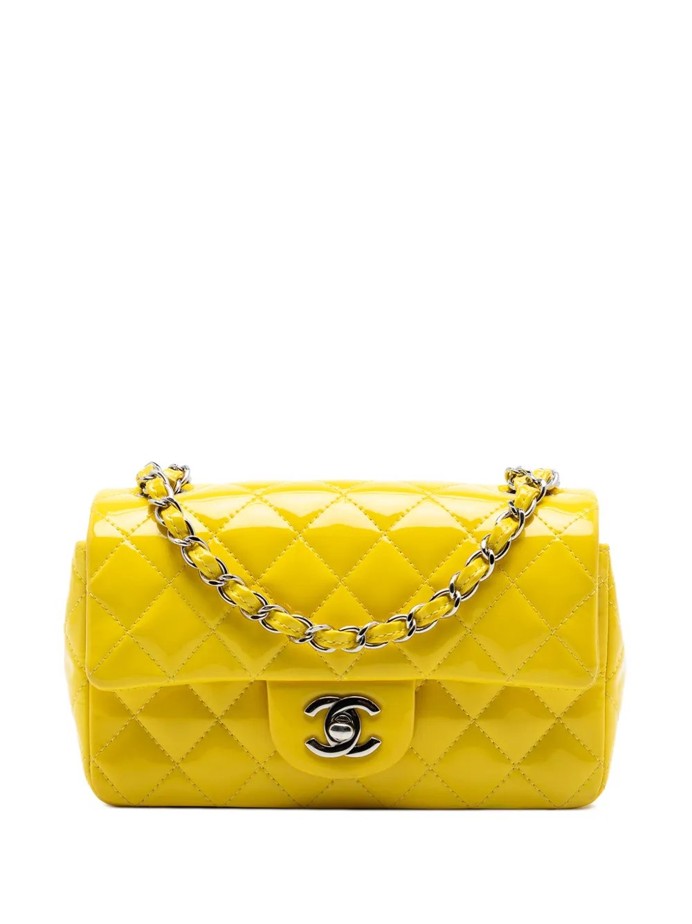 2015-2016 Mini Rectangular Classic Patent Single Flap crossbody bag