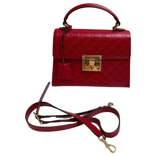 Padlock leather handbag