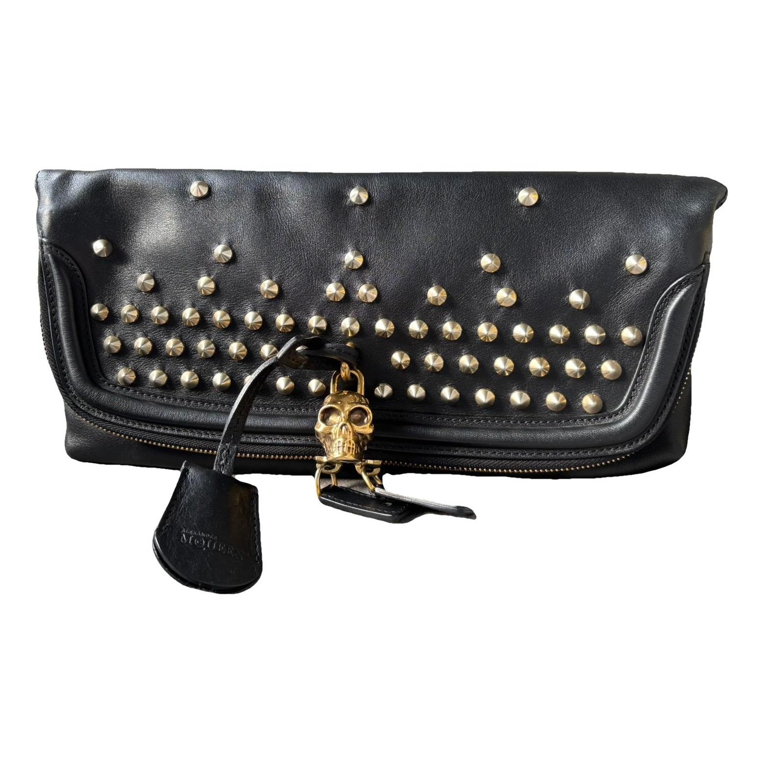 Leather clutch bag