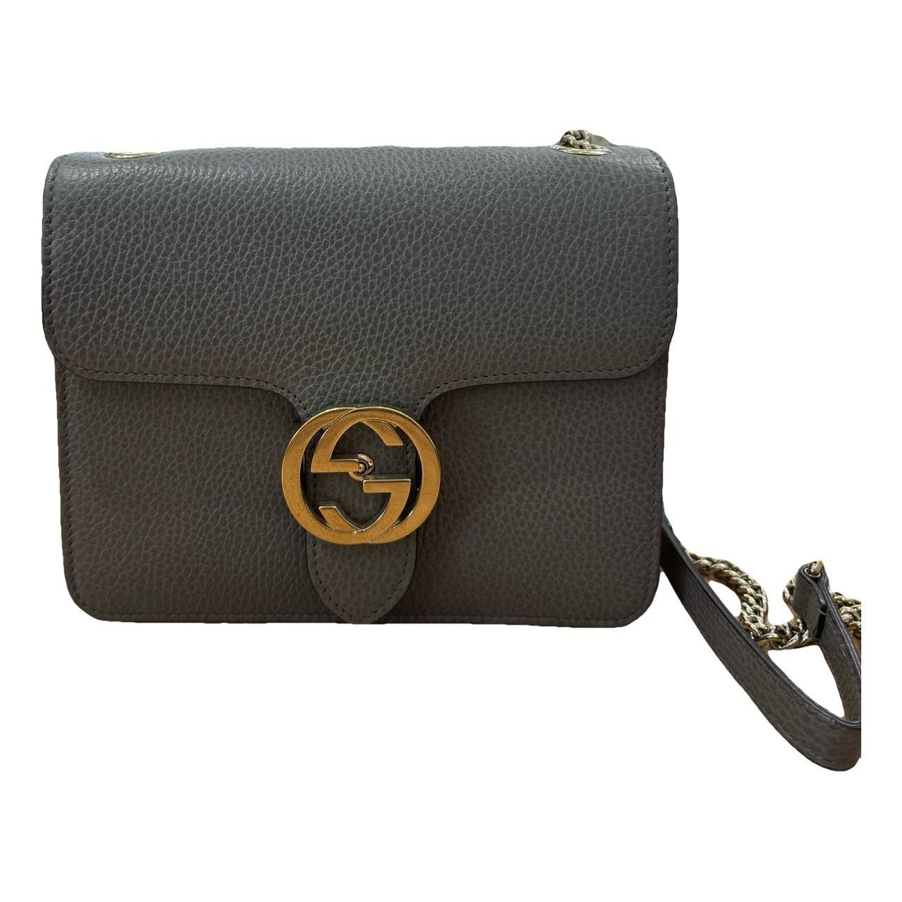 Interlocking leather handbag