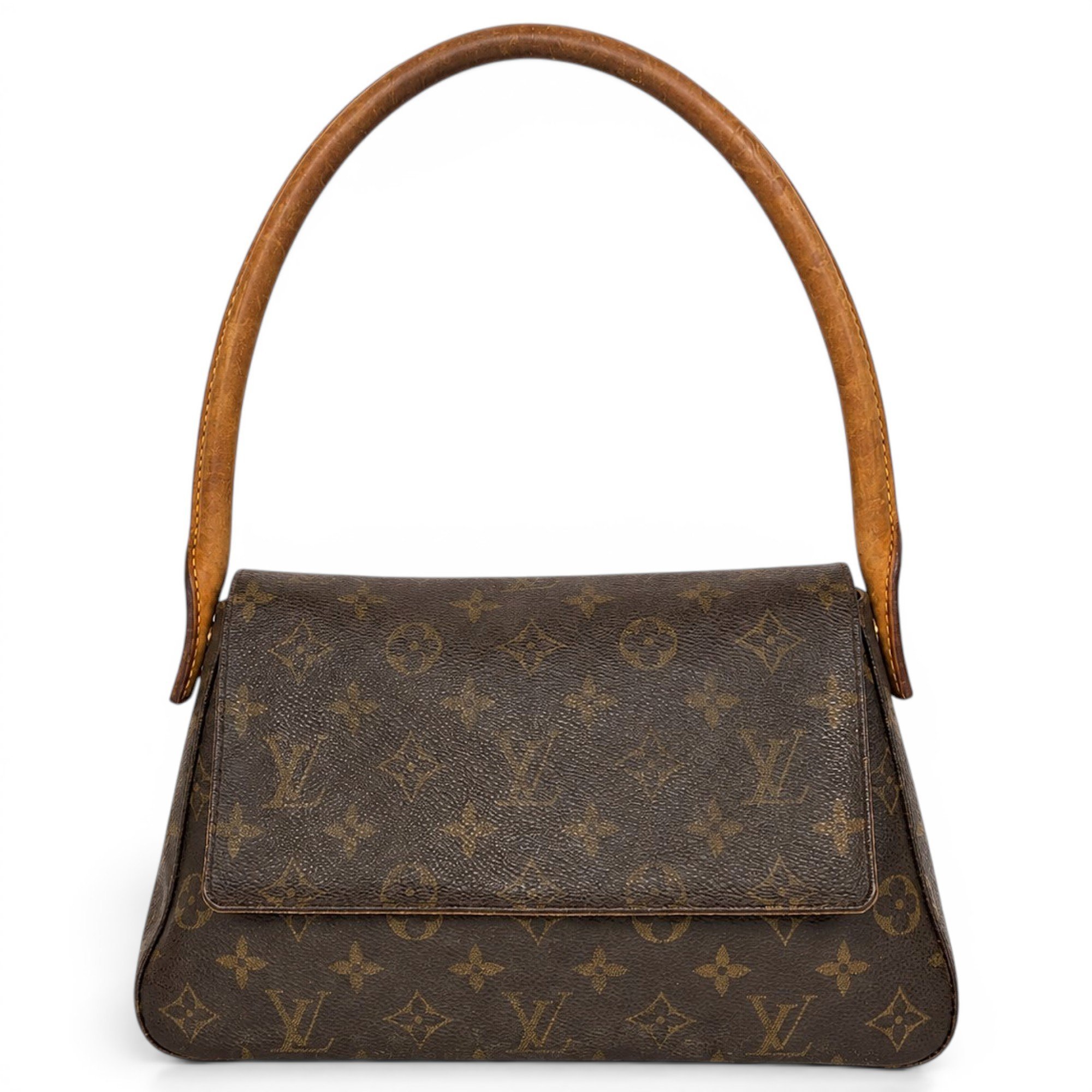 Looping leather handbag