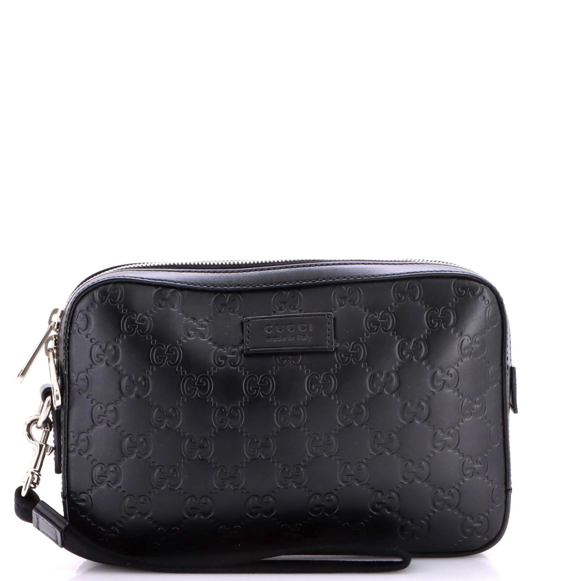 Leather clutch bag