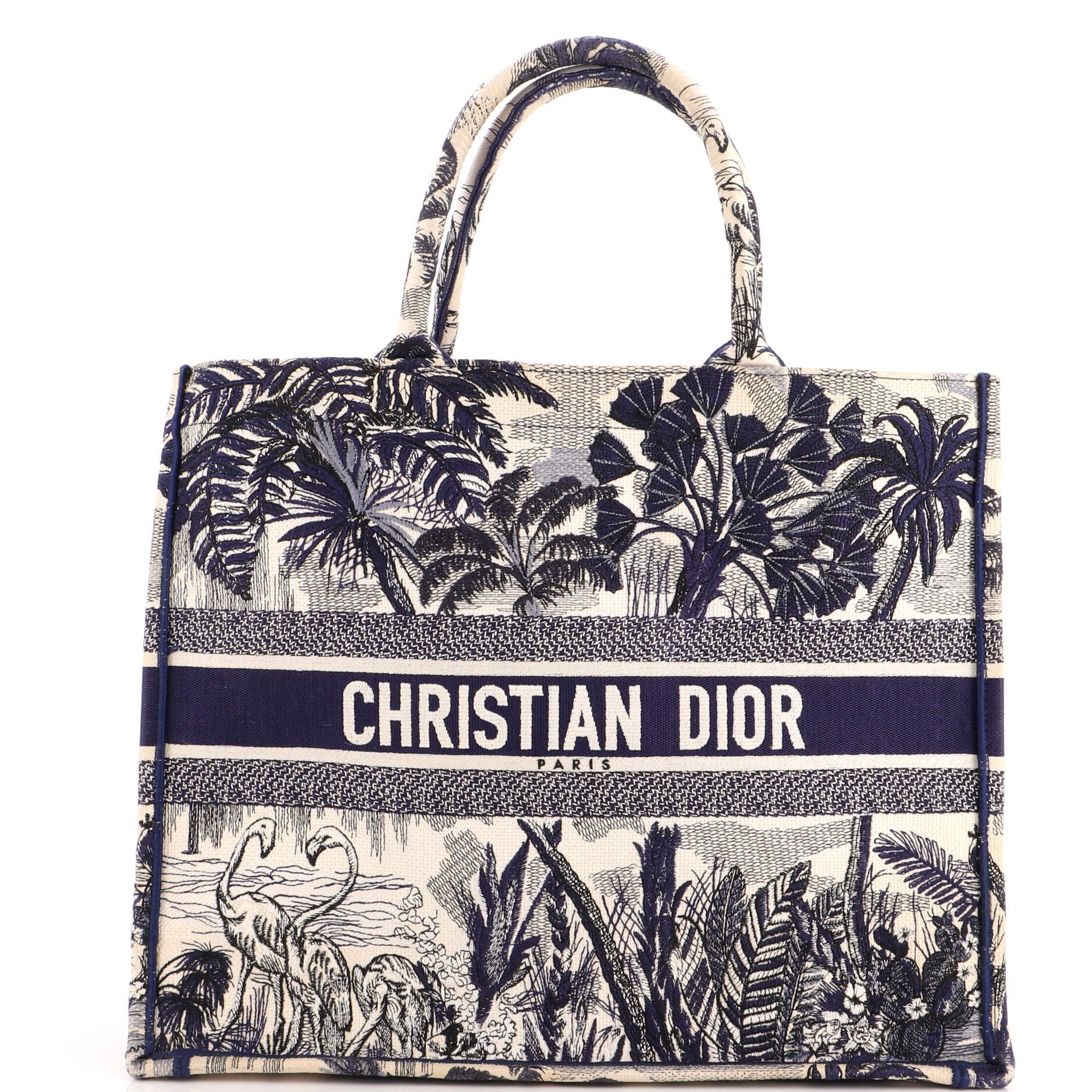 Book Tote Embroidered Canvas Large