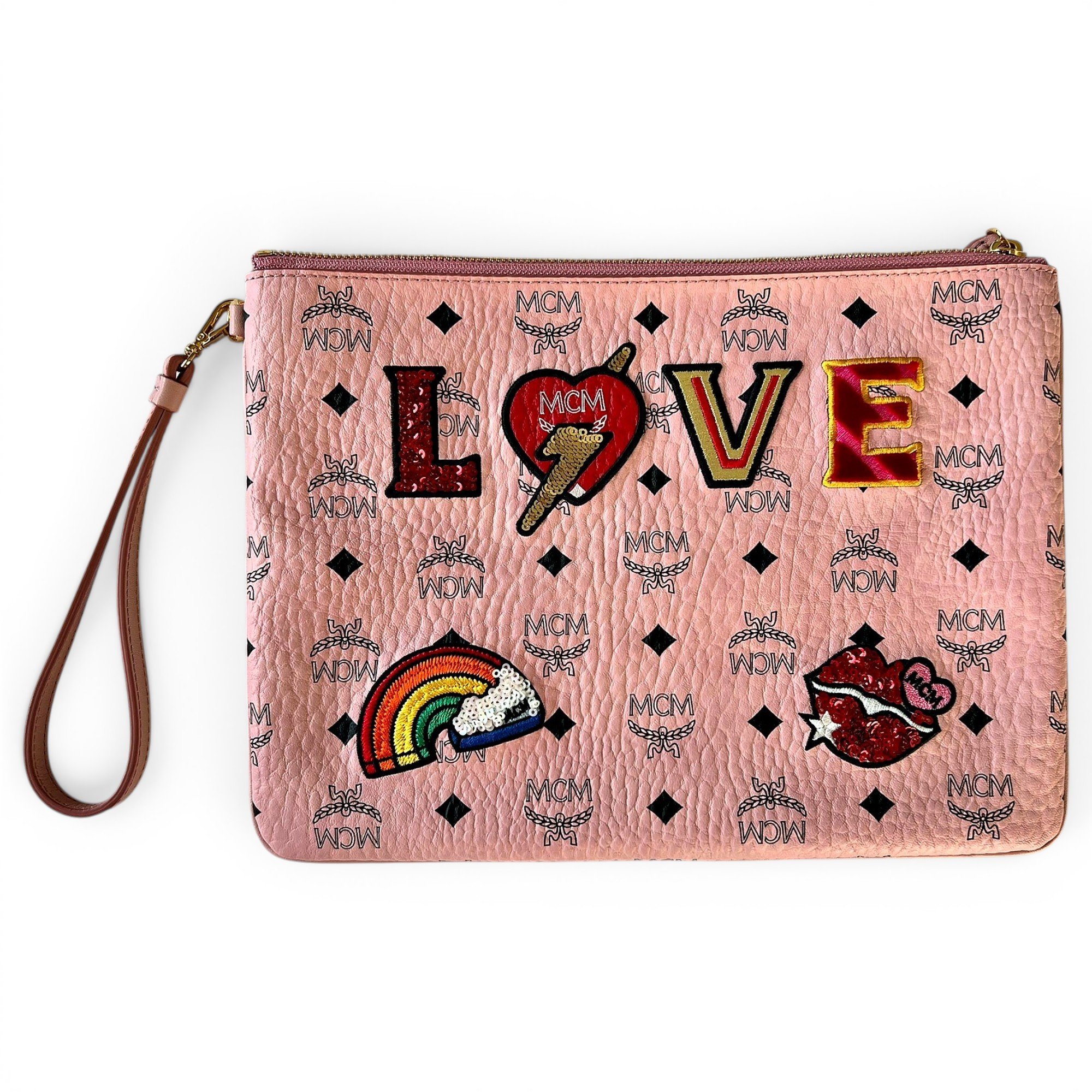 Leather clutch bag