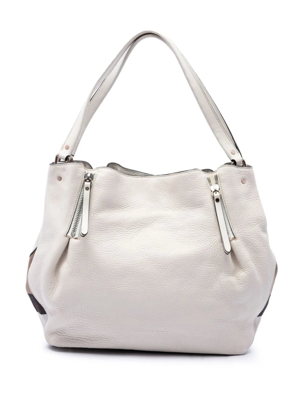 2000-2017 Medium Leather and House Check Canvas Maidstone satchel
