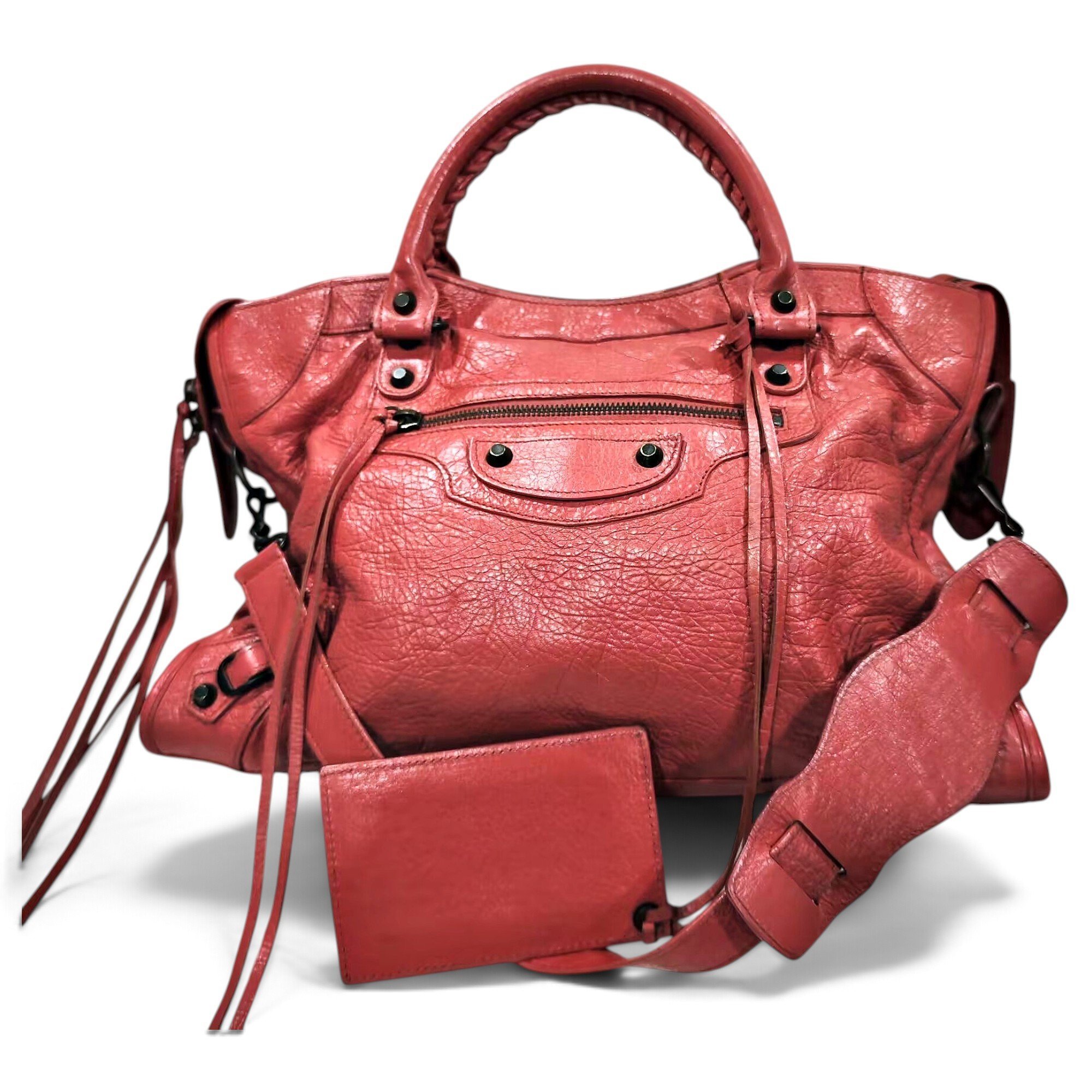 City leather handbag