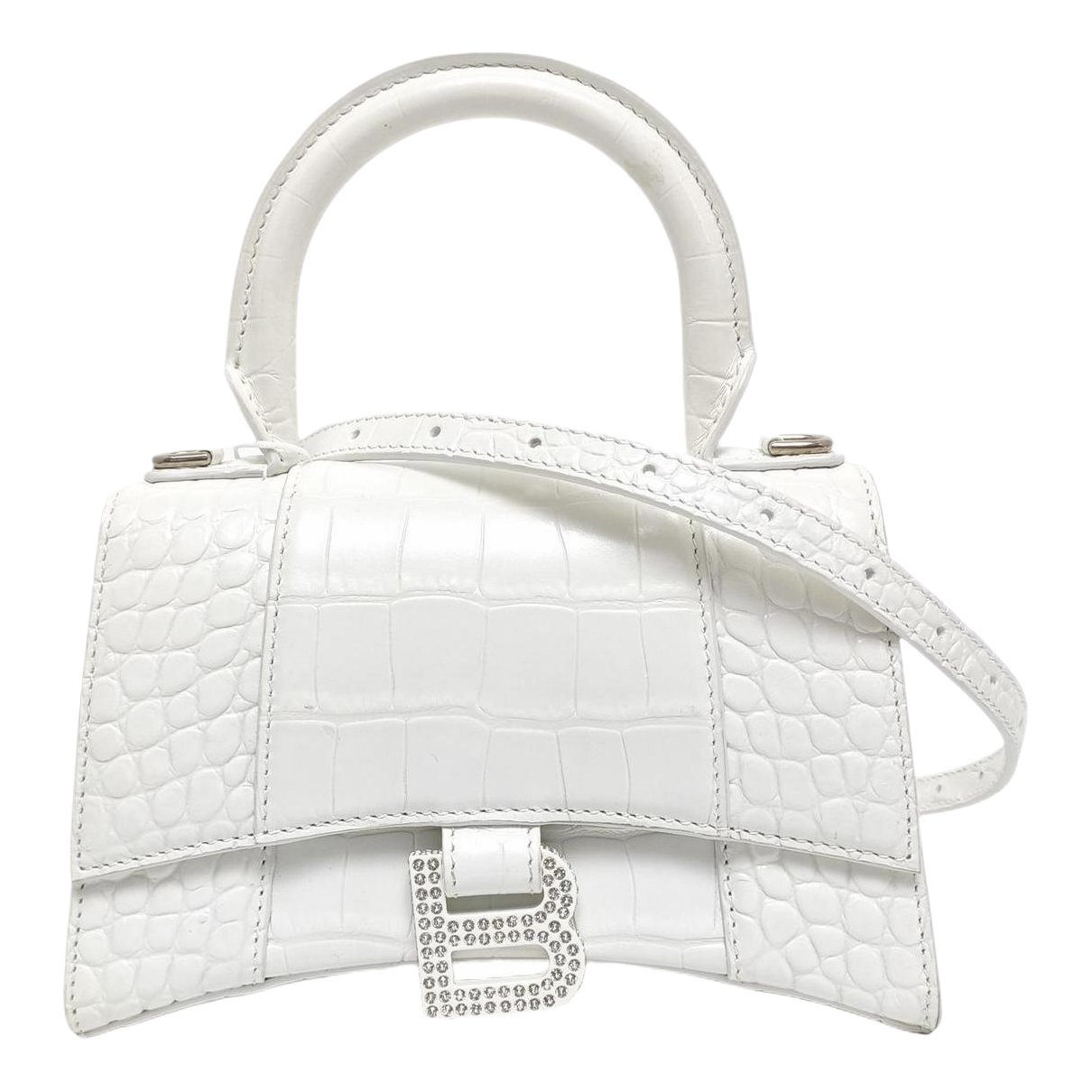 Hourglass leather handbag