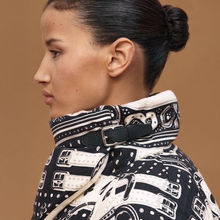Noir "Porte-bonheur Chevron" Coat