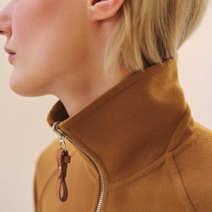 Marron Caramel "Chaine d'Ancre" Reversible Bomber Jacket