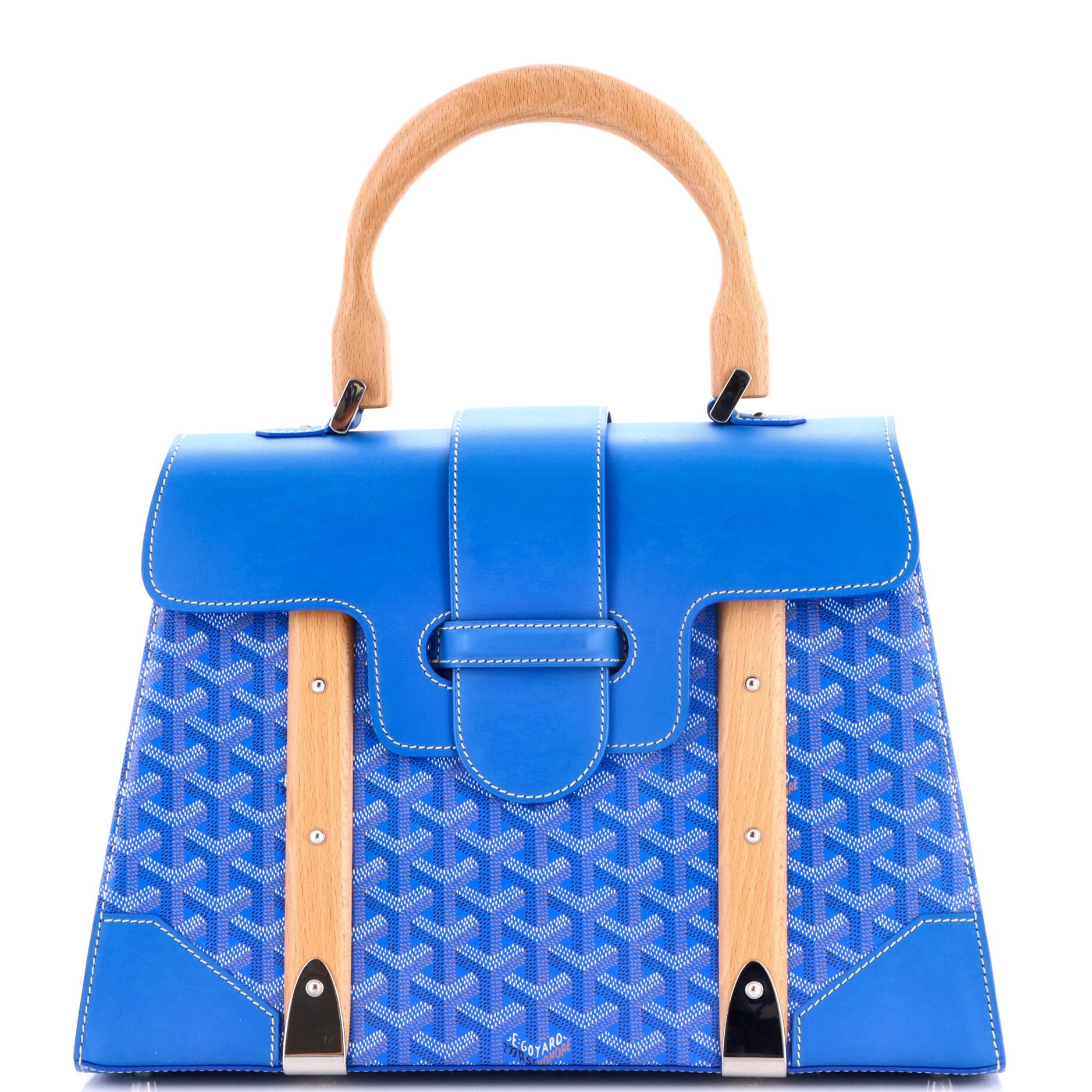 Goyard Saigon Top Handle Bag Coated Canvas with Leather MM