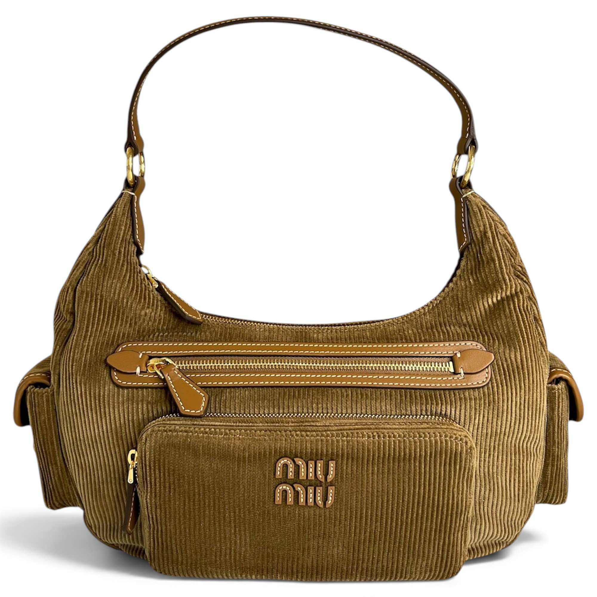 Pocket velvet handbag