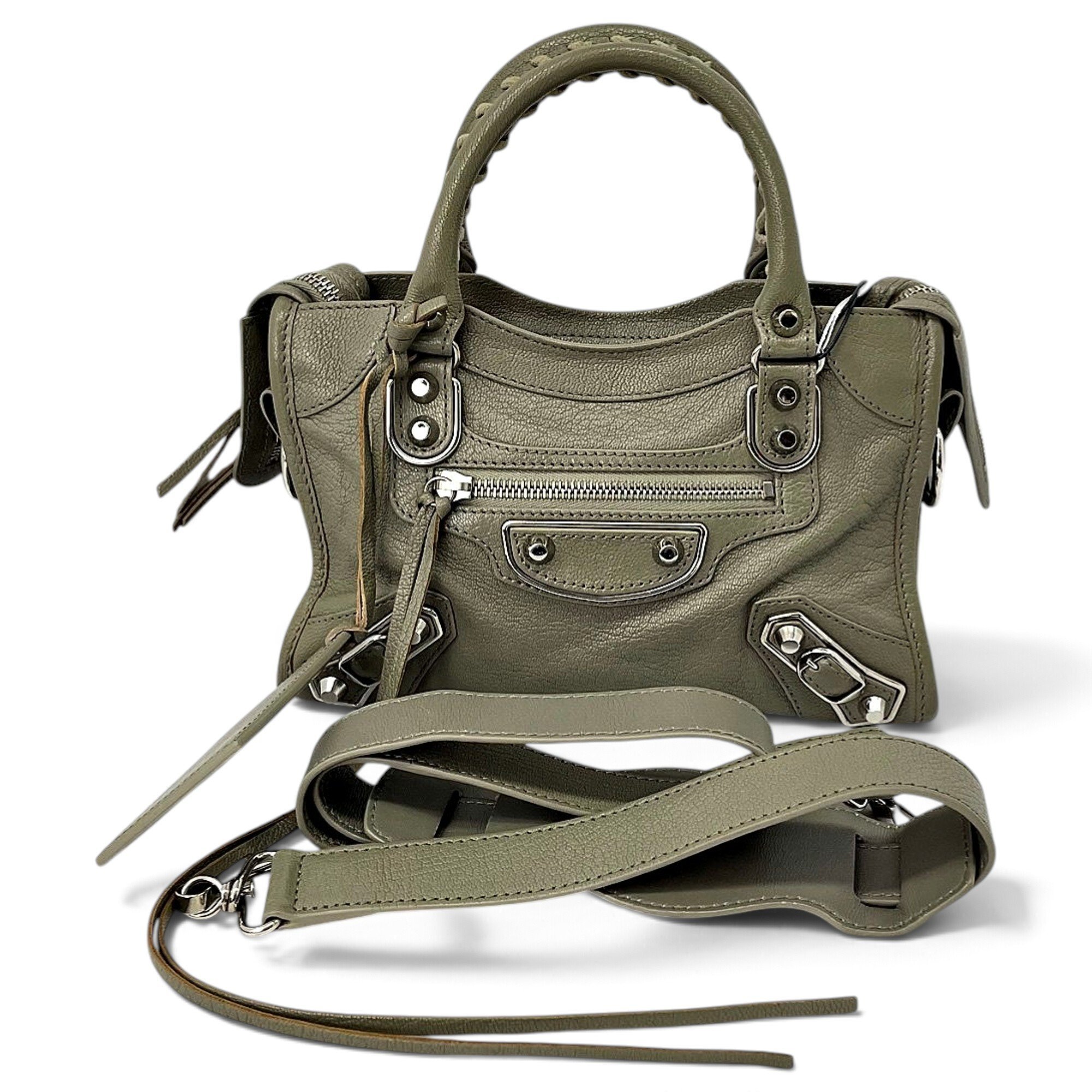 City leather handbag