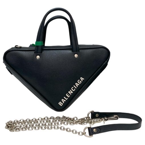 Triangle leather handbag