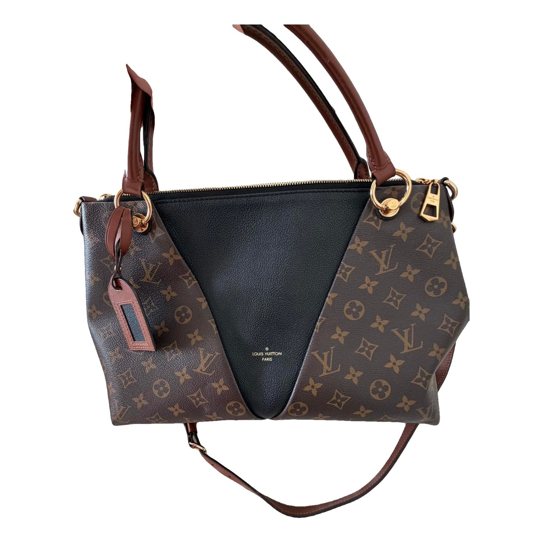Tote V leather handbag